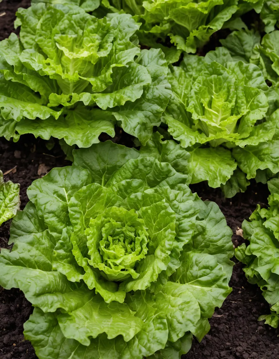Loose-leaf lettuce plants growing in a garden bed